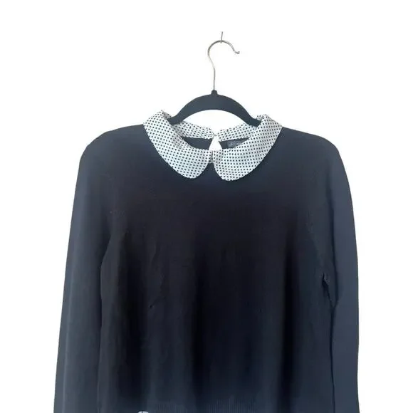 ADRIANNA PAPELL WOMENS WOVEN HEM CROP TWO FOR ONE SWEATER - Picture 3 of 15